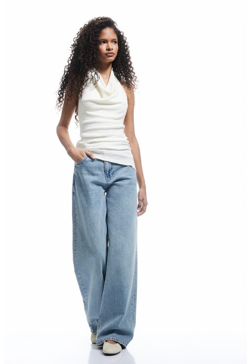 Top halter drapat-FEMEI/IMBRACAMINTE/Tricouri si maiouri-IMBRACAMINTE/Tricouri si maiouri