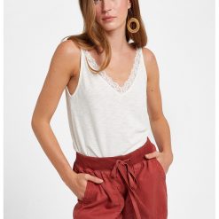 Top lejer cu captuseala din dantela-FEMEI/IMBRACAMINTE/Tricouri si maiouri-IMBRACAMINTE/Tricouri si maiouri