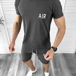 Trening barbati gri inchis pantaloni + tricou 10589 33-2-Trening