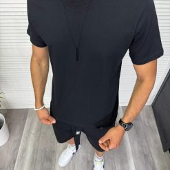 Trening barbati negru pantaloni + tricou 13294 D2-2.4-Trening