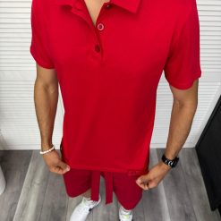 Trening barbati rosu pantaloni + tricou 13295 D2-2.4-Trening