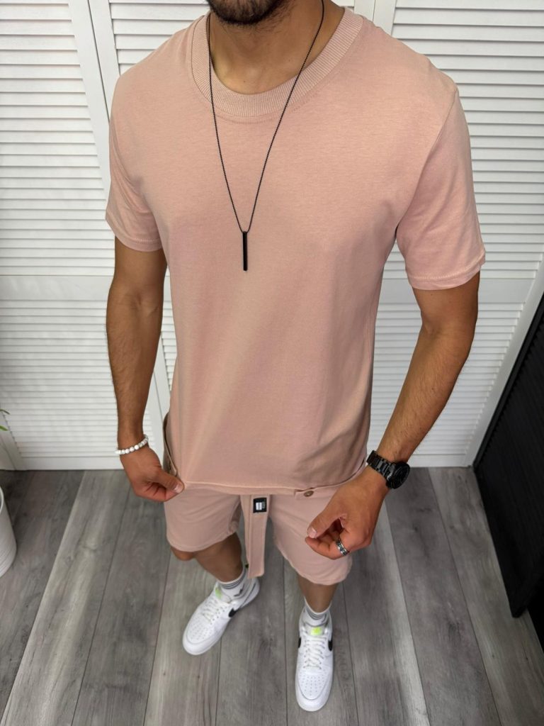 Trening barbati roz pantaloni + tricou 13296 D2-2.1-Trening