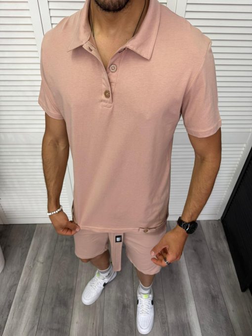 Trening barbati roz pantaloni + tricou 13297 D2-2.4-Trening