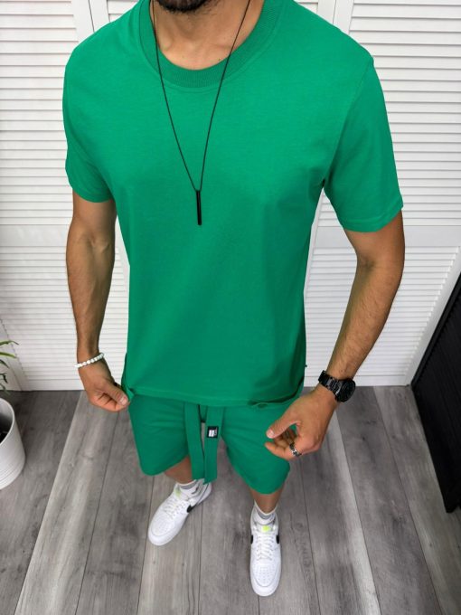 Trening barbati verde pantaloni + tricou 13291 D2-2.3-Trening