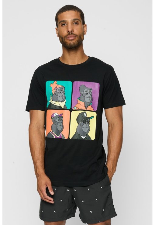 Tricou cu decolteu la baza gatului si imprimeu-BARBATI/IMBRACAMINTE/Tricouri si maiouri-IMBRACAMINTE/Tricouri si maiouri