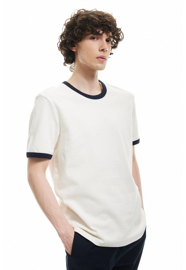 Tricou cu detalii contrastante-BARBATI/IMBRACAMINTE/Tricouri si maiouri-IMBRACAMINTE/Tricouri si maiouri