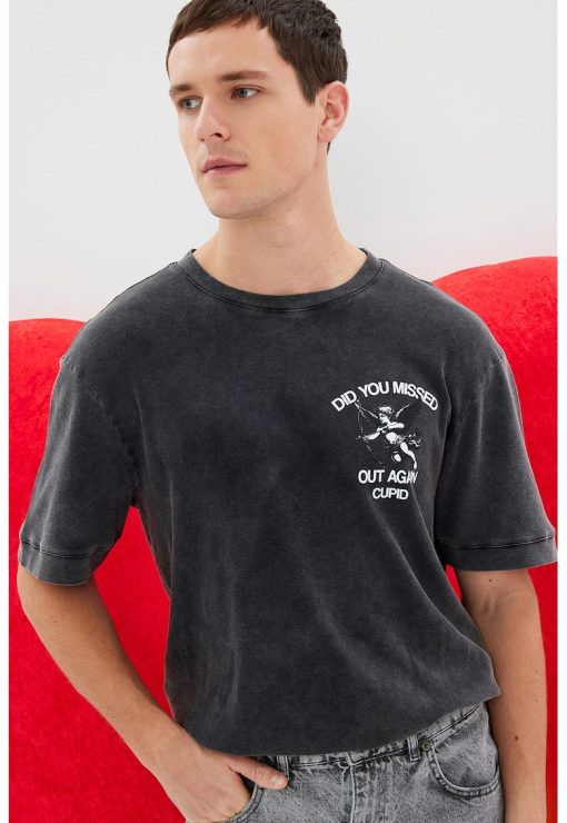 Tricou cu imprimeu pe spate-BARBATI/IMBRACAMINTE/Tricouri si maiouri-IMBRACAMINTE/Tricouri si maiouri