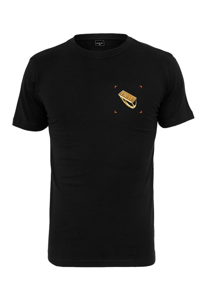 Tricou de bumbac cu decolteu la baza gatului si imprimeu Pray Ring-FEMEI/IMBRACAMINTE/Tricouri si maiouri-IMBRACAMINTE/Tricouri si maiouri