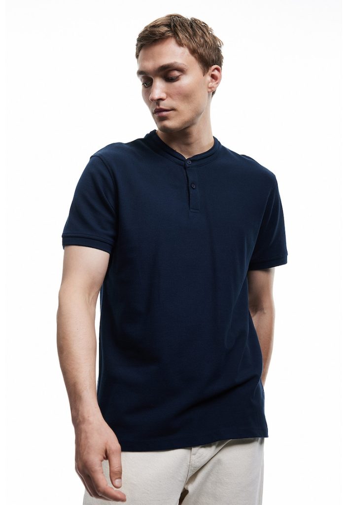 Tricou de bumbac cu guler Mao-BARBATI/IMBRACAMINTE/Tricouri si maiouri-IMBRACAMINTE/Tricouri si maiouri