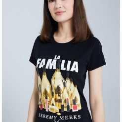 Tricou din amestec de bumbac organic cu imprimeu grafic-FEMEI/IMBRACAMINTE/Tricouri si maiouri-IMBRACAMINTE/Tricouri si maiouri