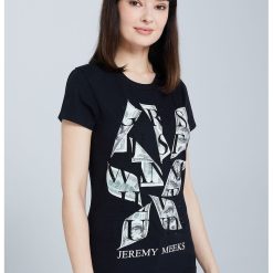 Tricou din amestec de bumbac organic cu imprimeu grafic-FEMEI/IMBRACAMINTE/Tricouri si maiouri-IMBRACAMINTE/Tricouri si maiouri