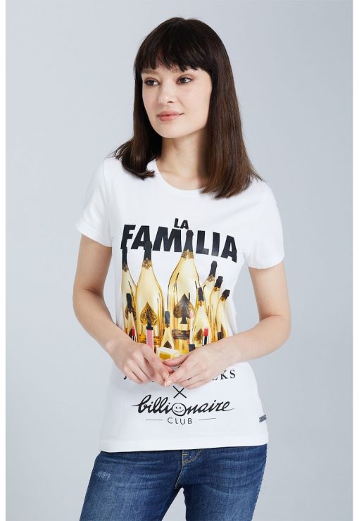 Tricou din amestec de bumbac organic cu imprimeu grafic-FEMEI/IMBRACAMINTE/Tricouri si maiouri-IMBRACAMINTE/Tricouri si maiouri
