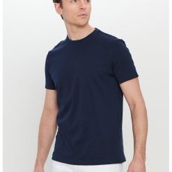 Tricou din bumbac cu decolteu la baza gatului-BARBATI/IMBRACAMINTE/Tricouri si maiouri-IMBRACAMINTE/Tricouri si maiouri