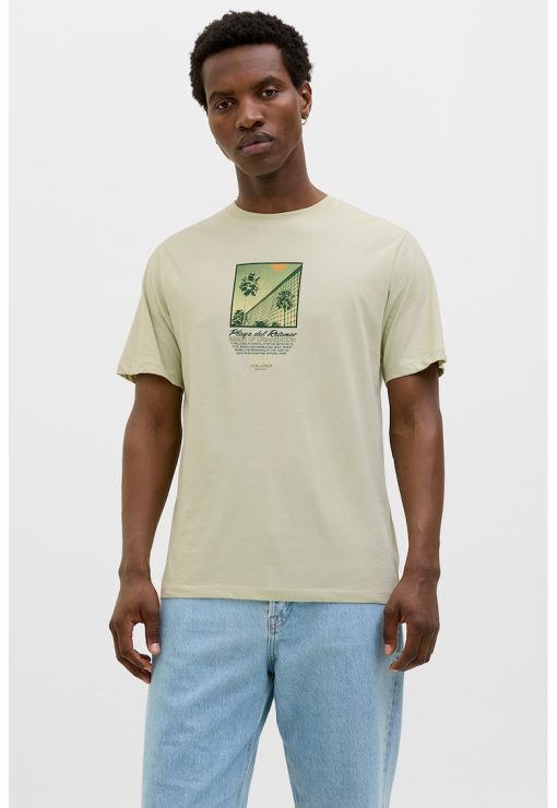 Tricou din bumbac cu detaliu cu imprimeu pe piept-BARBATI/IMBRACAMINTE/Tricouri si maiouri-IMBRACAMINTE/Tricouri si maiouri
