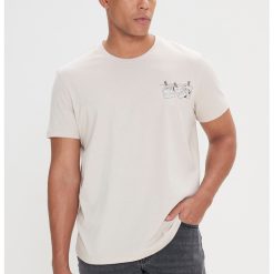 Tricou din bumbac cu imprimeu pe piept-BARBATI/IMBRACAMINTE/Tricouri si maiouri-IMBRACAMINTE/Tricouri si maiouri
