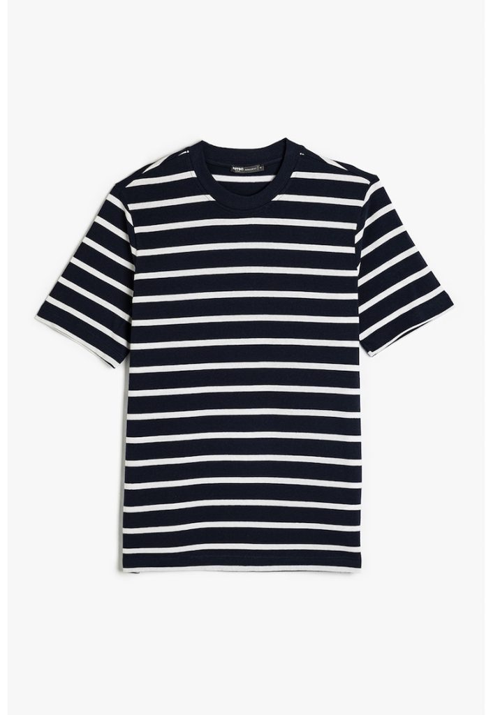 Tricou din bumbac cu model in dungi-BARBATI/IMBRACAMINTE/Tricouri si maiouri-IMBRACAMINTE/Tricouri si maiouri