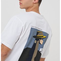 Tricou lejer din bumbac cu imprimeu grafic pe partea din spate-BARBATI/IMBRACAMINTE/Tricouri si maiouri-IMBRACAMINTE/Tricouri si maiouri