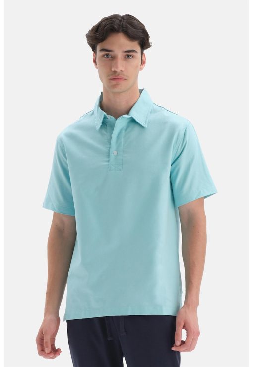 Tricou polo de bumbac cu aspect texturat-BARBATI/IMBRACAMINTE/Tricouri si maiouri-IMBRACAMINTE/Tricouri si maiouri