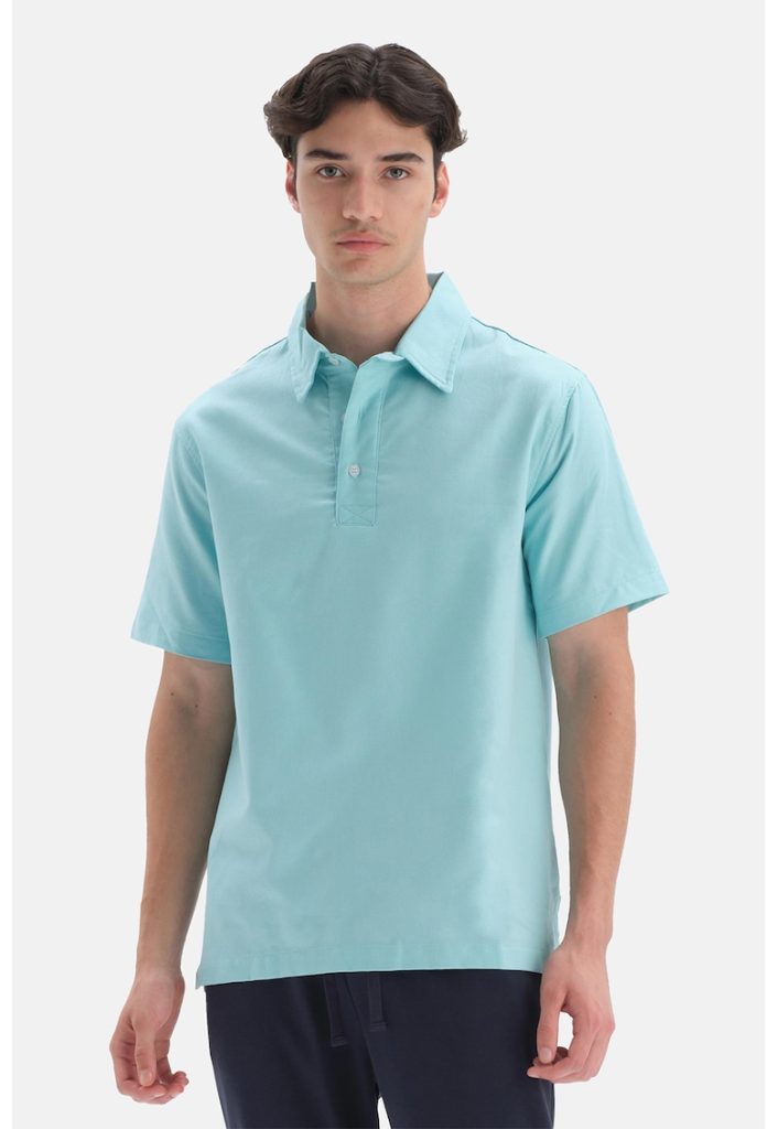 Tricou polo de bumbac cu aspect texturat-BARBATI/IMBRACAMINTE/Tricouri si maiouri-IMBRACAMINTE/Tricouri si maiouri