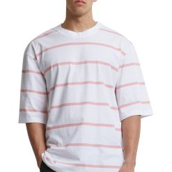 Tricou supradimensionat cu model in dungi-BARBATI/IMBRACAMINTE/Tricouri si maiouri-IMBRACAMINTE/Tricouri si maiouri