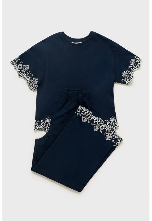 Tricou uni de bumbac cu garnituri de dantela-FETE/IMBRACAMINTE/Tricouri si maiouri-IMBRACAMINTE/Tricouri si maiouri