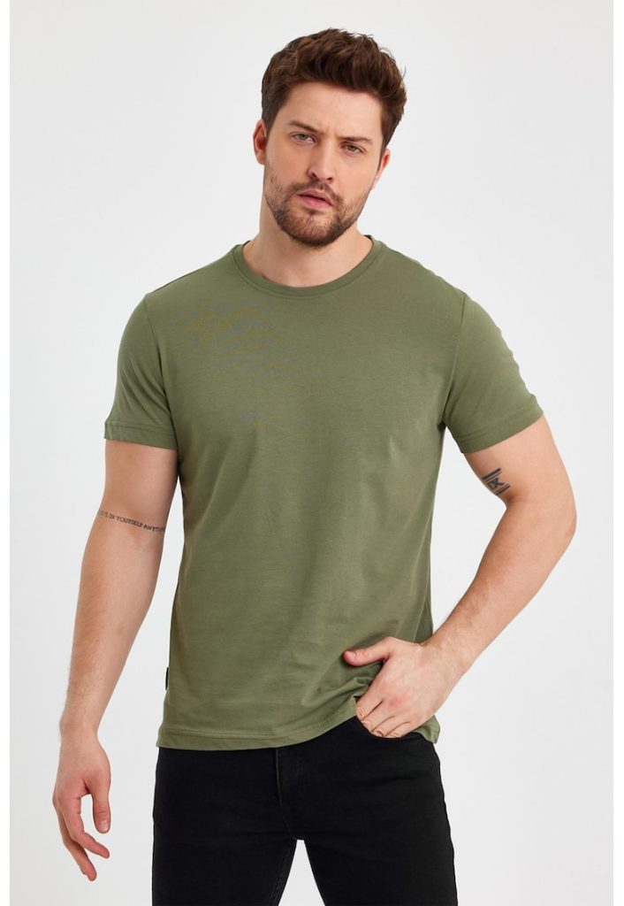 Tricou uni din bumbac-BARBATI/IMBRACAMINTE/Tricouri si maiouri-IMBRACAMINTE/Tricouri si maiouri