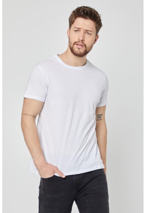 Tricou uni din bumbac-BARBATI/IMBRACAMINTE/Tricouri si maiouri-IMBRACAMINTE/Tricouri si maiouri