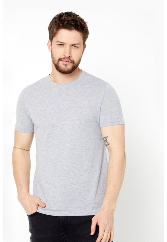 Tricou uni din bumbac-BARBATI/IMBRACAMINTE/Tricouri si maiouri-IMBRACAMINTE/Tricouri si maiouri