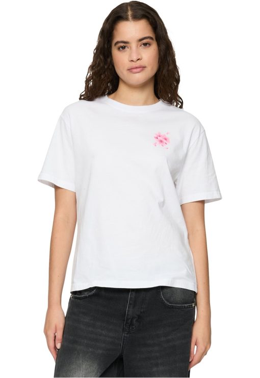 Tricou unisex cu decolteu la baza gatului si model grafic pe partea din spate-FEMEI/IMBRACAMINTE/Tricouri si maiouri-IMBRACAMINTE/Tricouri si maiouri