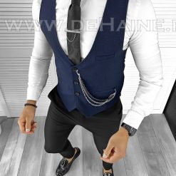 Vesta barbati eleganta slim fit bleumarin B8130 O1-4.2-Veste > Veste barbati elegante