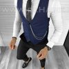 Vesta barbati eleganta slim fit bleumarin B8153 P19-3.2-Veste > Veste barbati elegante