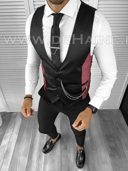 Vesta barbati eleganta slim fit neagra B8071 O5-3.1-Veste > Veste barbati elegante