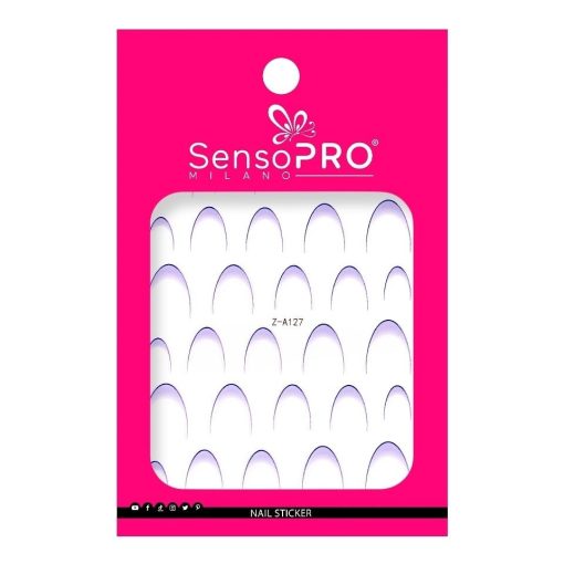 Abtibild Unghii SensoPRO Milano - French Indigo-Nail Art > Abtibilduri Unghii/ Stickere