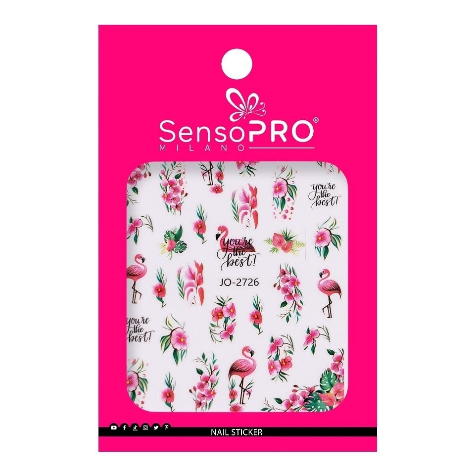 Abtibild Unghii SensoPRO Milano - Pink Flamingo-Nail Art > Abtibilduri Unghii/ Stickere