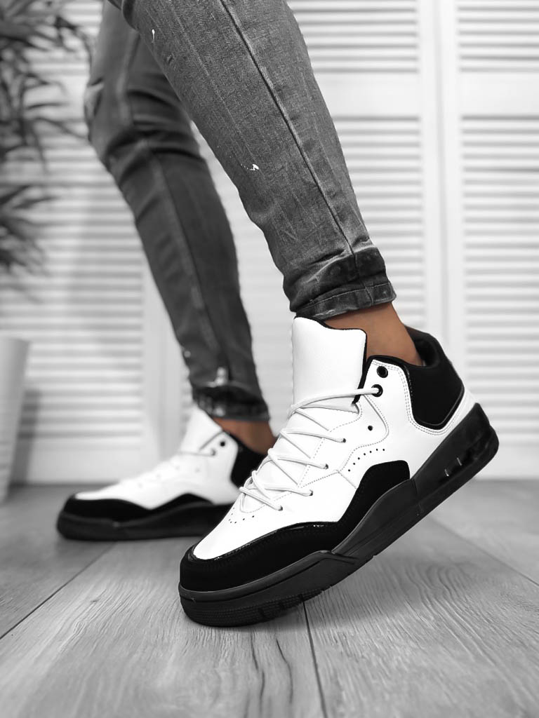 Adidasi barbati casual albi cu negru 5919-Incaltaminte > Adidasi barbati