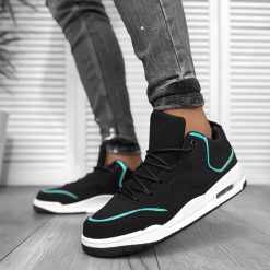 Adidasi barbati casual  negru cu verde 5919-Incaltaminte > Adidasi barbati