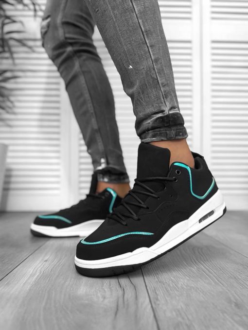 Adidasi barbati casual  negru cu verde 5919-Incaltaminte > Adidasi barbati