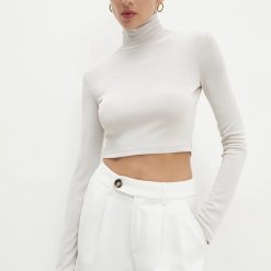 Answear Lab longsleeve culoarea bej