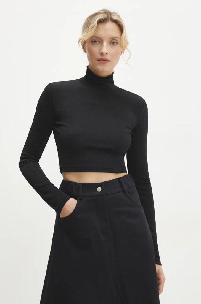 Answear Lab longsleeve culoarea negru