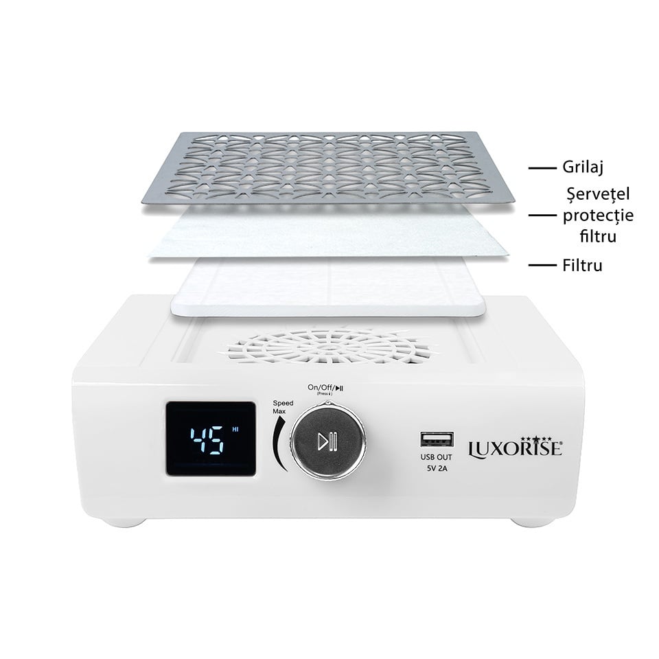 Aspirator Praf Unghii 85W AirMatrix PRO LUXORISE White 3