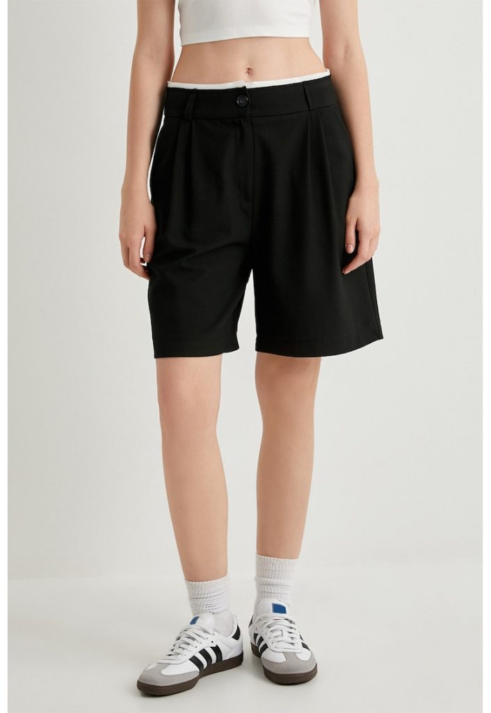 Bermude chino cu talie medie-FEMEI/IMBRACAMINTE/Pantaloni si colanti-IMBRACAMINTE/Pantaloni si colanti