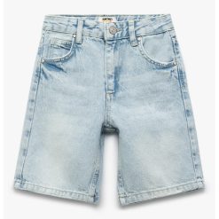 Bermude din denim cu aspect decolorat-FETE/IMBRACAMINTE/Sorturi-IMBRACAMINTE/Sorturi