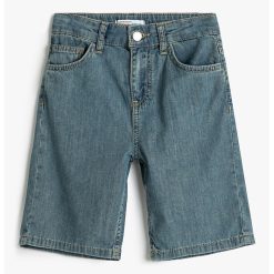 Bermude din denim cu model uni-BAIETI/IMBRACAMINTE/Sorturi-IMBRACAMINTE/Sorturi