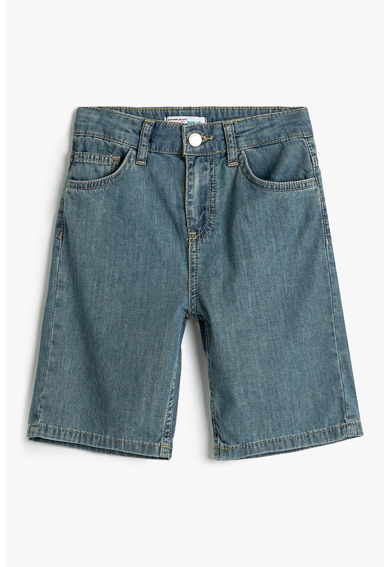 Bermude din denim cu model uni-BAIETI/IMBRACAMINTE/Sorturi-IMBRACAMINTE/Sorturi