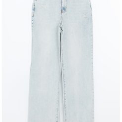 Blugi din bumbac cu talie medie-FEMEI/IMBRACAMINTE/Blugi-IMBRACAMINTE/Blugi