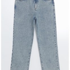 Blugi drepti cu aspect decolorat-FEMEI/IMBRACAMINTE/Blugi-IMBRACAMINTE/Blugi