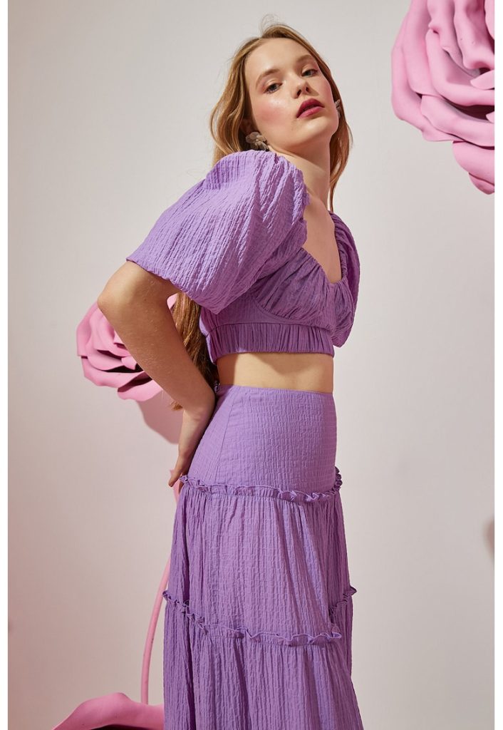 Bluza crop cu maneci bufante-FEMEI/IMBRACAMINTE/Bluze-IMBRACAMINTE/Bluze