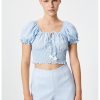 Bluza crop in carouri-FEMEI/IMBRACAMINTE/Bluze-IMBRACAMINTE/Bluze
