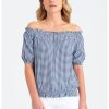 Bluza cu decolteu pe umeri si talie elastica-FEMEI/IMBRACAMINTE/Bluze-IMBRACAMINTE/Bluze