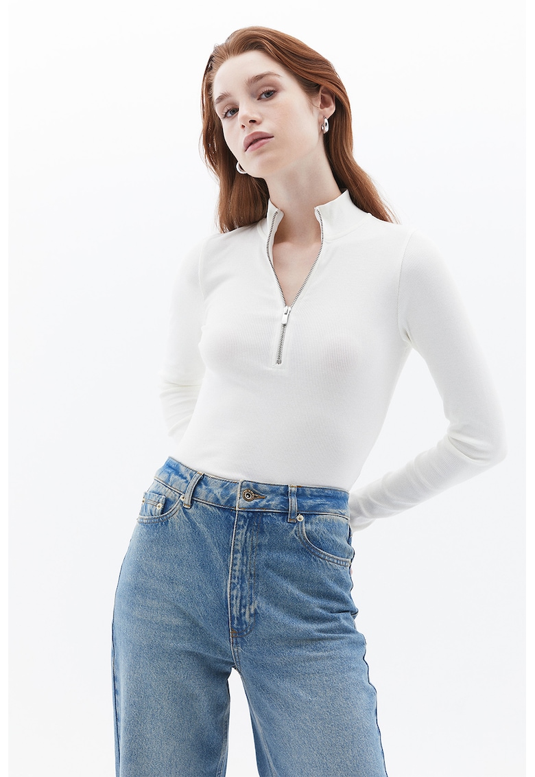 Bluza cu fenta cu fermoar-FEMEI/IMBRACAMINTE/Bluze-IMBRACAMINTE/Bluze